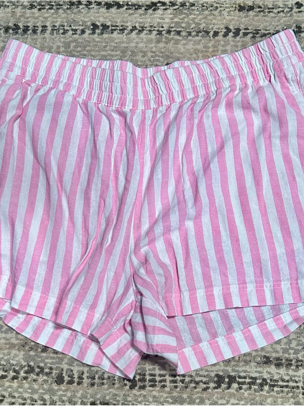 Old Navy Pink and White Striped High-Waist Women’s Shorts